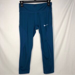 Nike Dri Fit Women’s  Capri Pants With Mess Blue Size Small